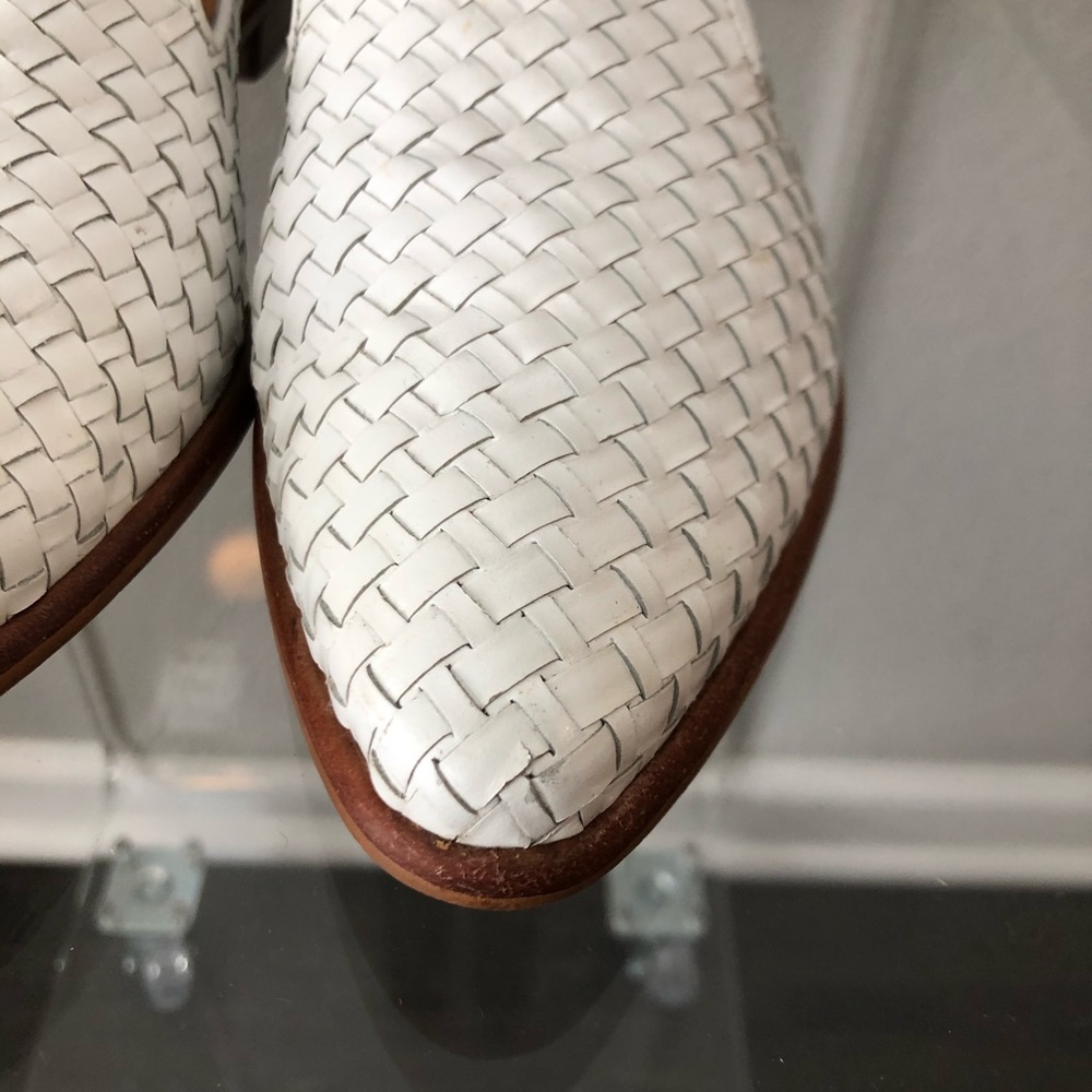 Bandolino White Leather Woven Loafers - Picture 8 of 12